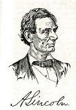 line drawing of President Abraham Lincoln